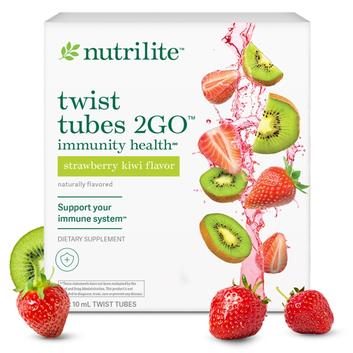Nutrilite 2GO Immunity Support Powder – Strawberry Kiwi nutrilite 2go immunity support powder strawberry kiwi nutrilite vitamin c drink mix stick packs nutrilite strawberry kiwi immune support supplement nutrilite portable immunity powder sticks