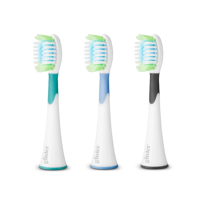 Glister Multi-Action Power Toothbrush Refills – 3 Pack Brush Heads